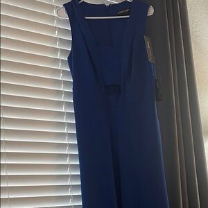 Sleeveless Deep V Wide-Leg Jumpsuit in Royal Blue